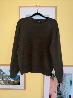 Tahari Men's Olive Green Crewneck Pullover